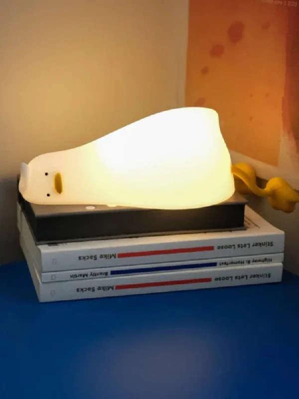 Lying Yellow Quack Cute Table Lamp