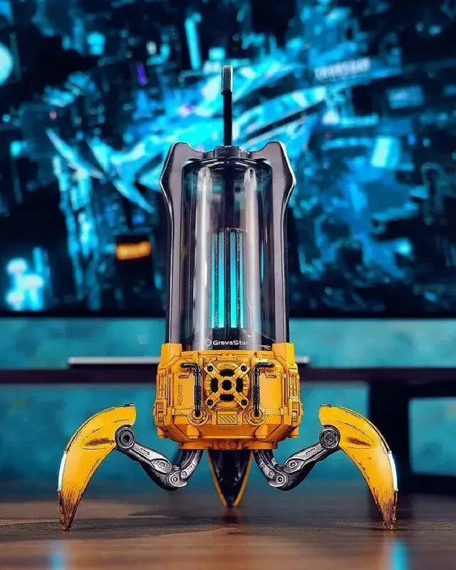 Mecha-inspired portable Bluetooth speaker with RGB lights