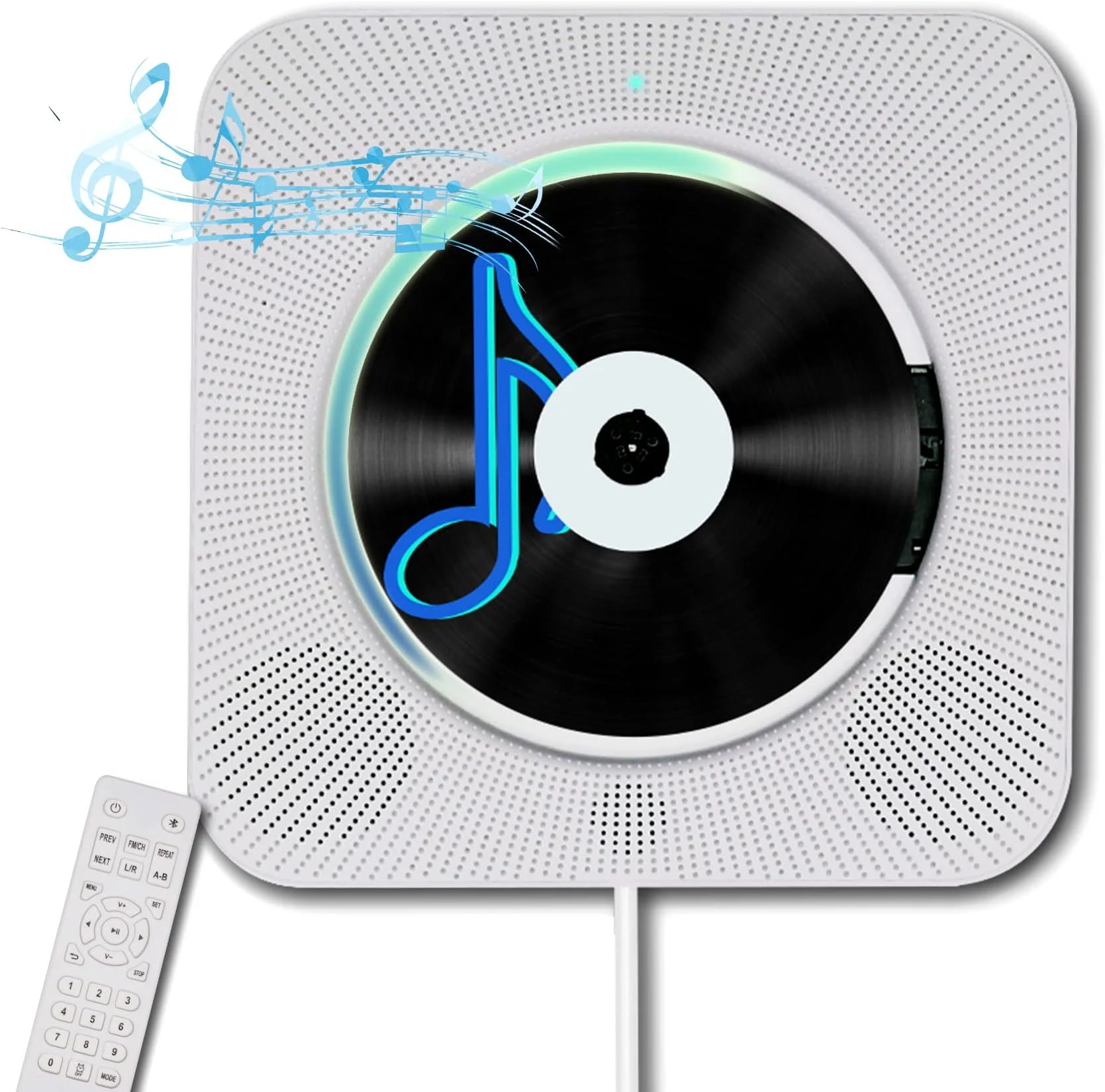 Portable Wall-Mount CD Player with Bluetooth – HiFi Speaker, Remote Control, FM Radio, LCD Display Portable Wall-Mount CD Player with Bluetooth – HiFi Speaker, Remote Control, FM Radio, LCD Display