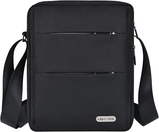 UBAYEE Men's Oxford Fabric Shoulder Bag with RFID Blocking Pocket (Compatible with iPad 11 Inch Tablet, 27 cm), Black, Crossbody