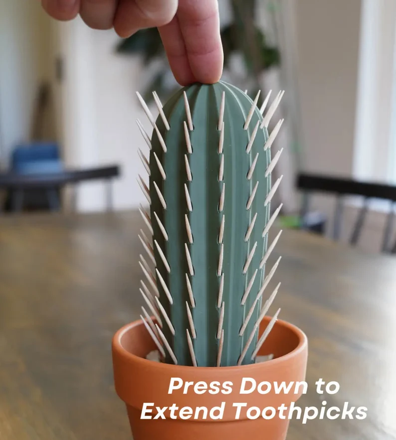 Cactus Toothpick Holder by ForgeCore | 3D Printed | Decor | Party Necessity | House Plant