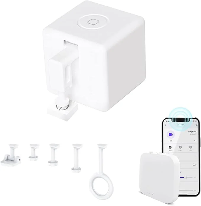 Smart Button Pusher Robot, Wireless Light Switch Bot Timer Voice Control Automatic Controller with Fingerbot Tuya App Remote Control for Alexa Home (V3)