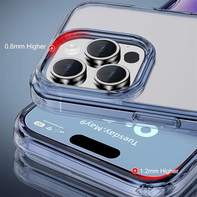 VVIEER for iPhone 15 Pro Max Transparent Soft Phone Case for iPhone 14 13 12 Pro Max TPU Hard PC Back Cover,Purple,for iPhone 12