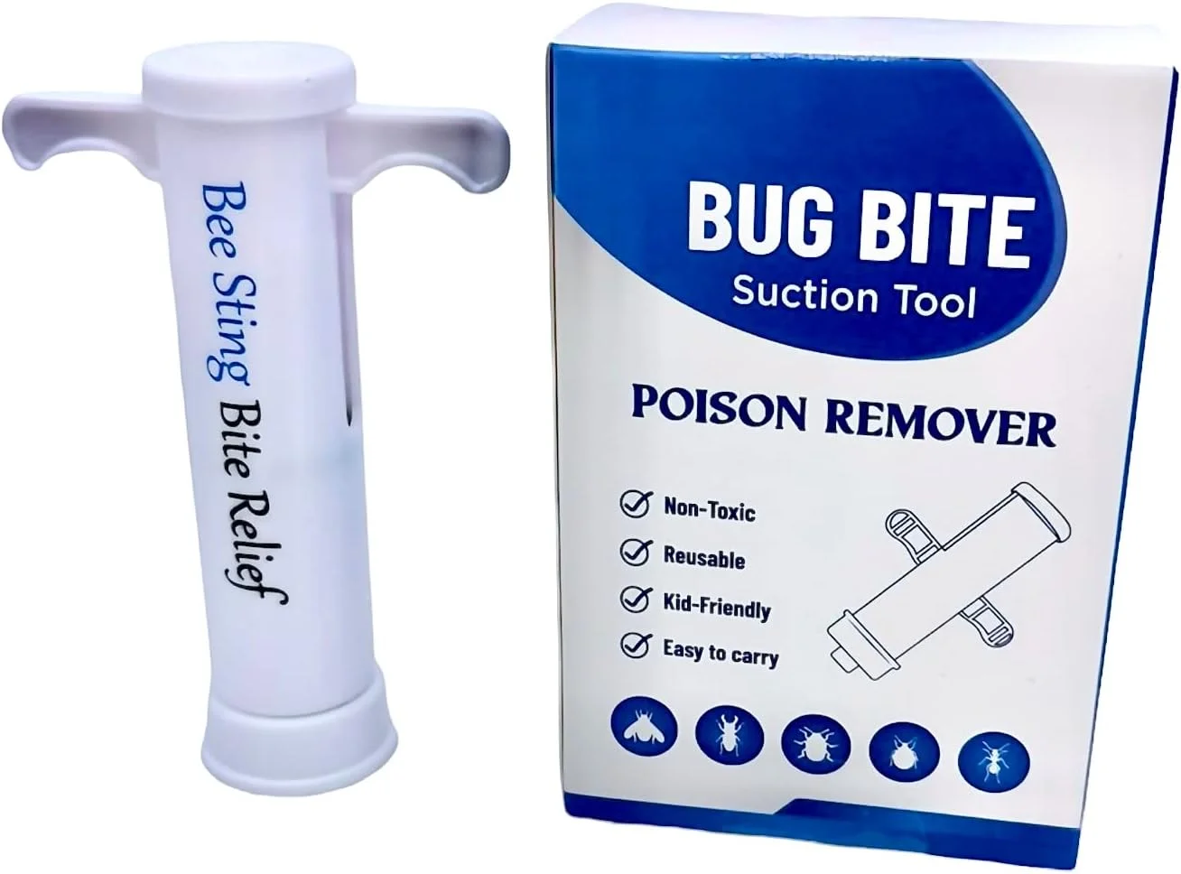 BW02PREM Outil d'aspiration de piqûres de moustiques pour soulager les démangeaisons et les piqûres d'abeilles (fixation avant réversible pour deux options de traitement)