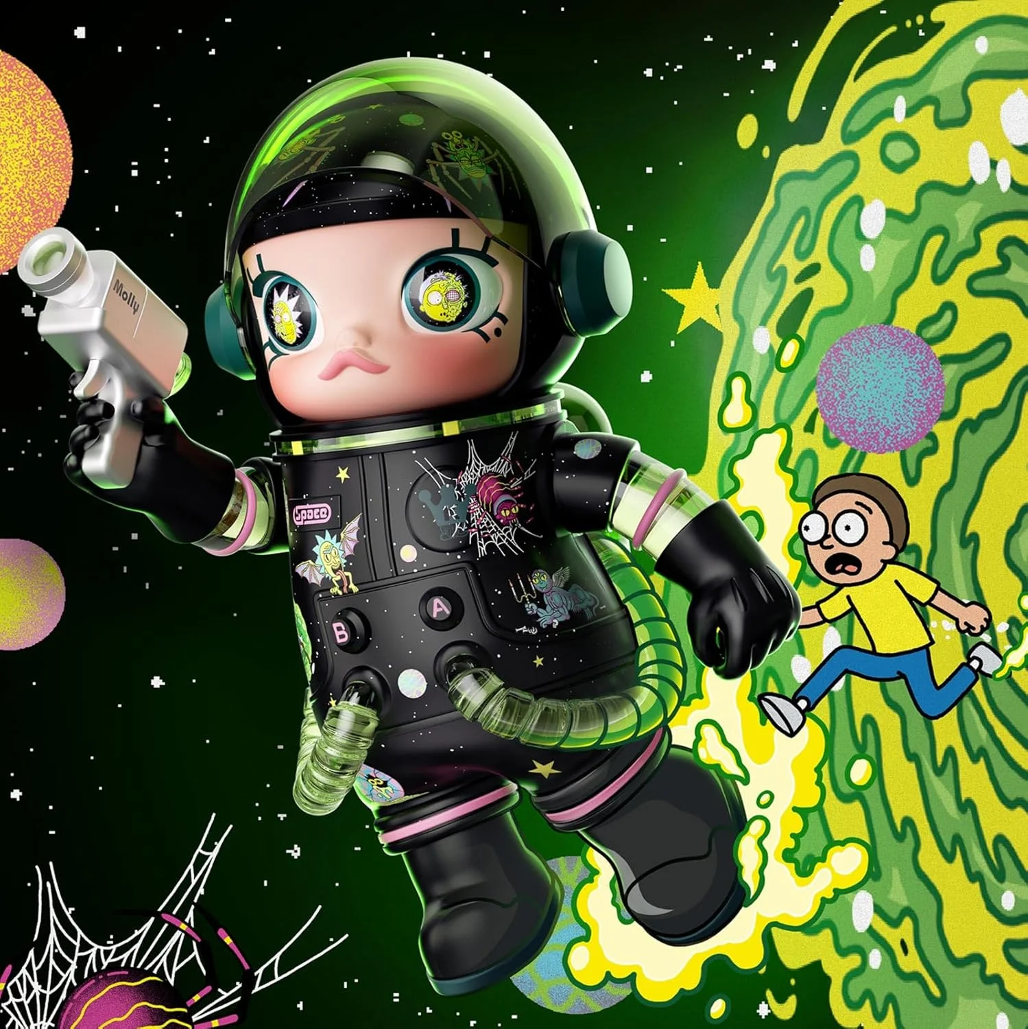 POP MART MEGA Space Molly 400% Rick and Morty, 11.61 Inch Height, Toys for Modern Home Décor, Collectible Art Toy