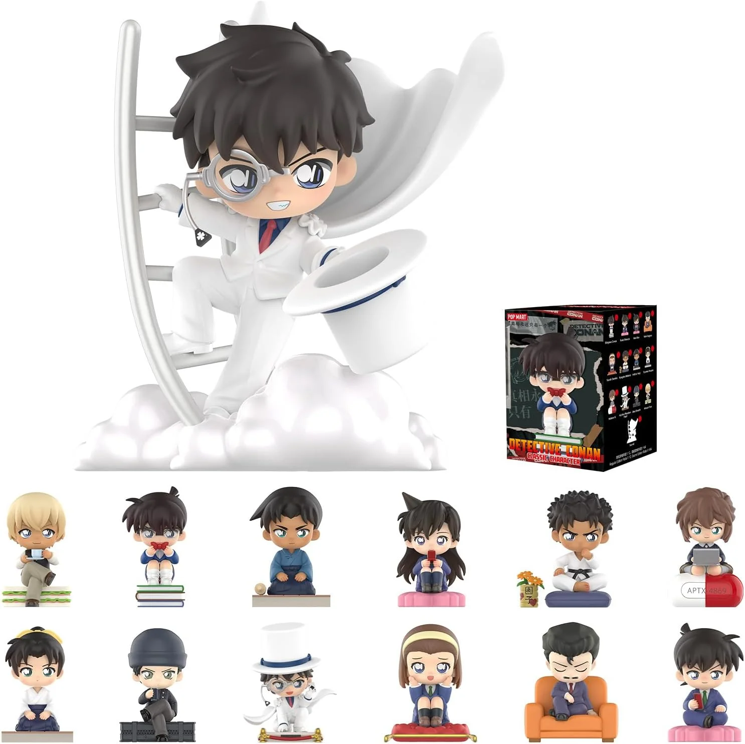 POP MART, Detective Conan Classic Character, Action Figure, 1/12 Set, Collection Toys, Random Box, Gift for Birthday Christmas Party Holiday, Home Decoration POP MART, Detective Conan Classic Character, Action Figure, 1/12 Set, Collection Toys, Random Box, Gift for Birthday Christmas Party Holiday, Home Decoration
