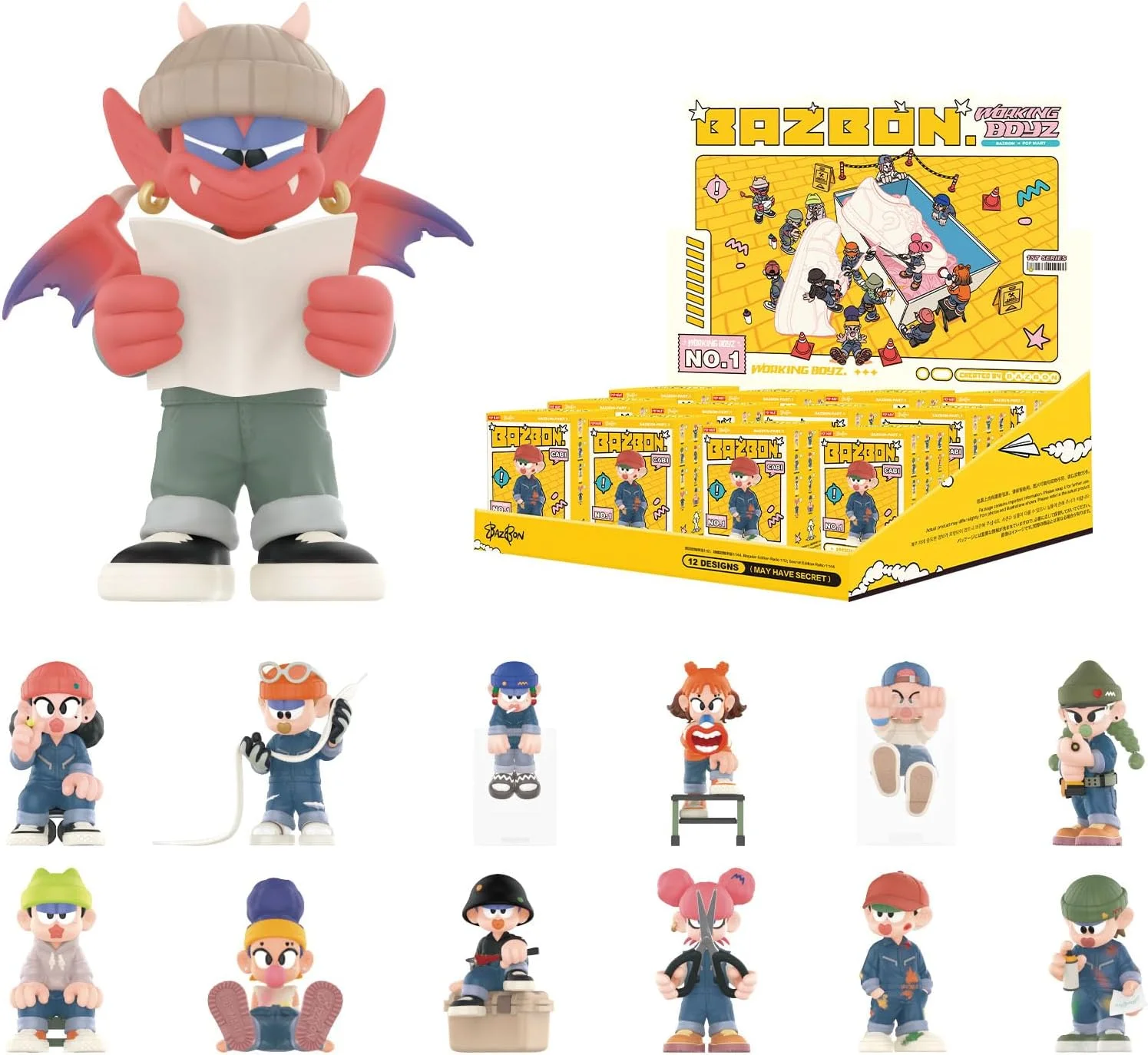 POP MART BAZBON Working Boyz Blind Box Figures, Random Design Box Toys for Modern Home Decor, Collectible Toy Set for Desk Accessories, 12PC POP MART BAZBON Working Boyz Blind Box Figures, Random Design Box Toys for Modern Home Decor, Collectible Toy Set for Desk Accessories, 12PC