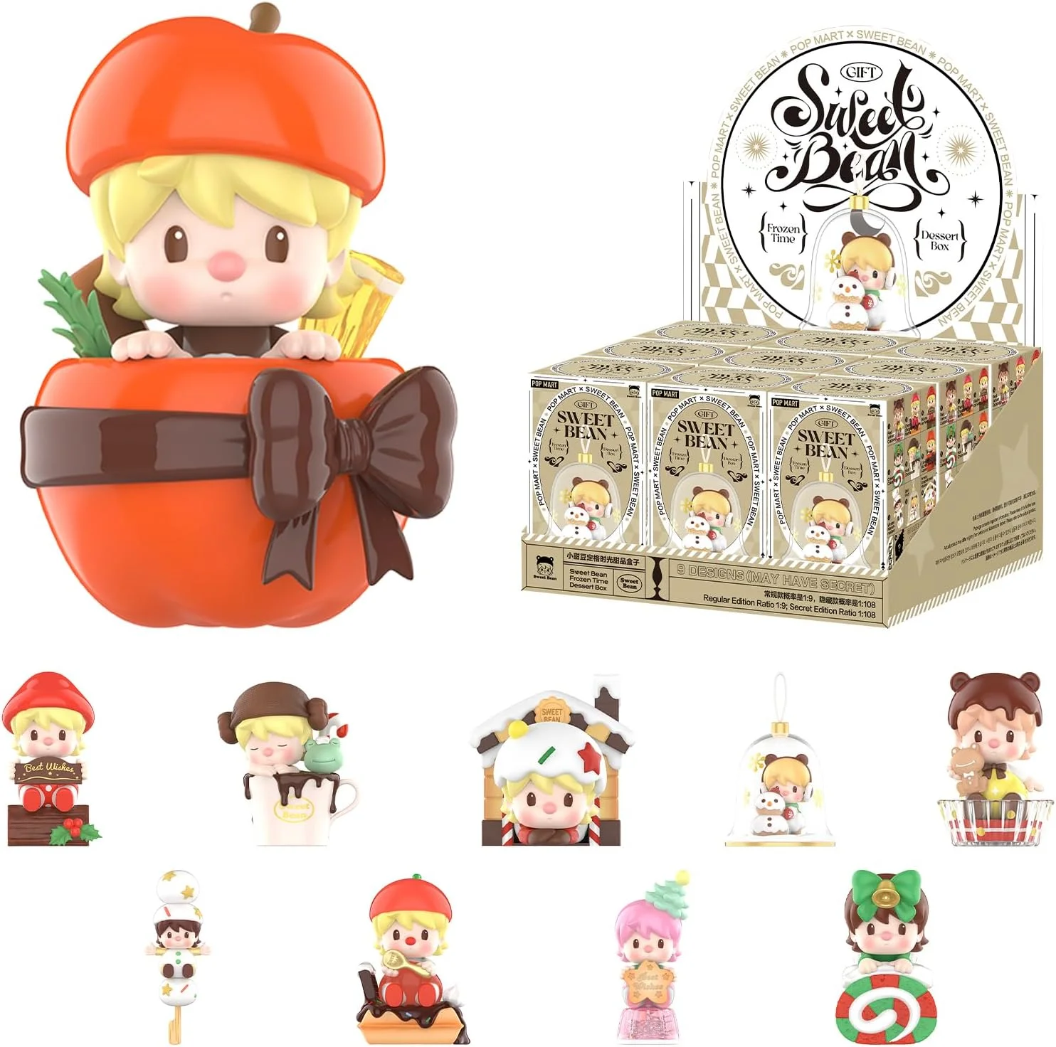 Whole Set, POP MART Sweet Bean Frozen Time Dessert Blind Box Figures, Random Design Mystery Toys for Modern Home Decor, Collectible Toy Set for Desk Accessories Whole Set, POP MART Sweet Bean Frozen Time Dessert Blind Box Figures, Random Design Mystery Toys for Modern Home Decor, Collectible Toy Set for Desk Accessories