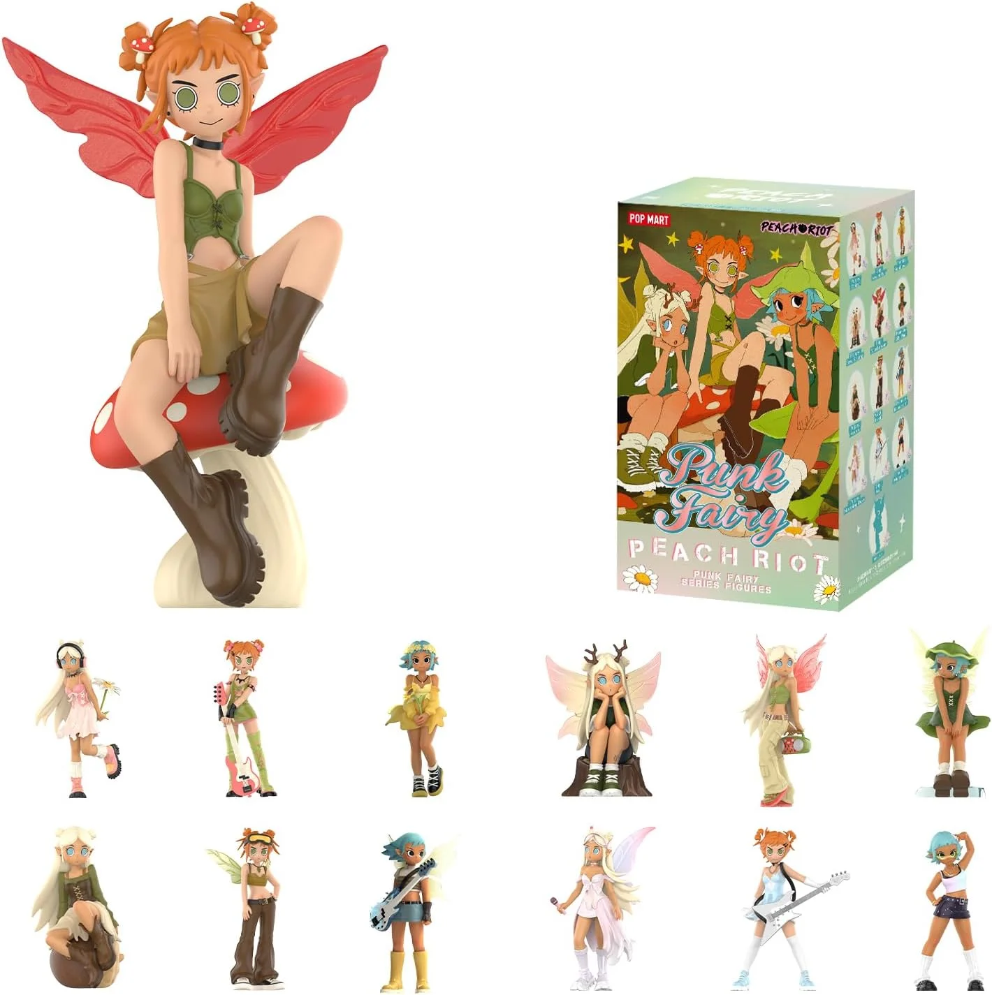 Whole Set, POP MART Peach Riot Punk Fairy Series Figures, 12PCs Peach Riot Blind Box Figures, Random Design Action Figures Collectible Toys Home Decorations, Holiday Birthday Gifts for Girls and Boys Whole Set, POP MART Peach Riot Punk Fairy Series Figures, 12PCs Peach Riot Blind Box Figures, Random Design Action Figures Collectible Toys Home Decorations, Holiday Birthday Gifts for Girls and Boys