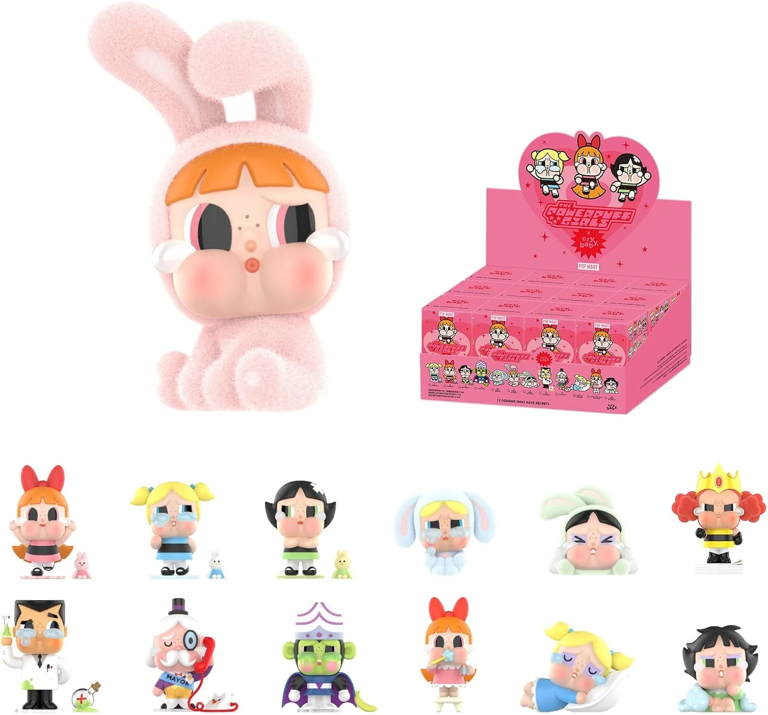 Whole Set, POP MART CRYBABY x Powerpuff Girls Series Figures, 12PCs CRYBABY Blind Box Figures, Random Design Action Figures Collectible Toys Home Decorations, Holiday Birthday Gifts for Girls and Boys Whole Set, POP MART CRYBABY x Powerpuff Girls Series Figures, 12PCs CRYBABY Blind Box Figures, Random Design Action Figures Collectible Toys Home Decorations, Holiday Birthday Gifts for Girls and Boys