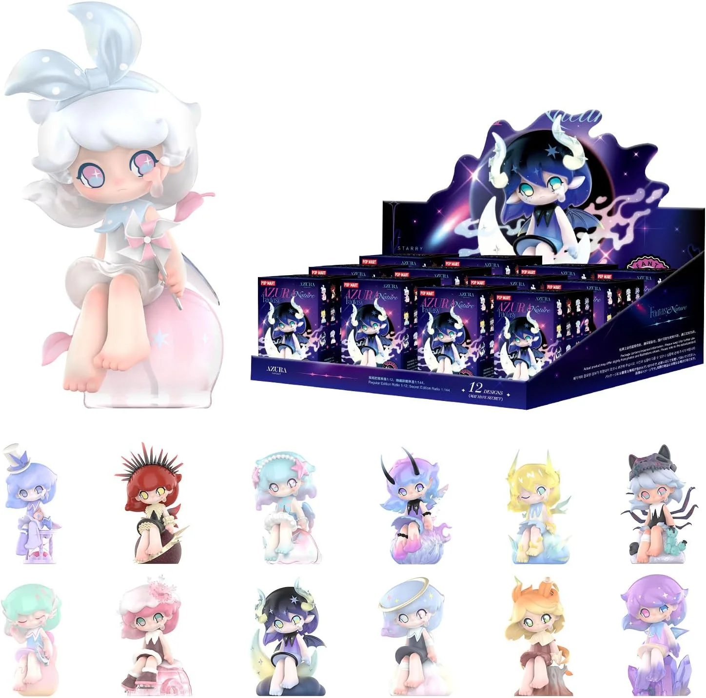 Whole Set, POP MART Azura Fantasy Nature Series Figures, 12PCs Azura Blind Box Figures, Random Design Action Figures Collectible Toys Home Decorations, Holiday Birthday Gifts for Girls and Boys