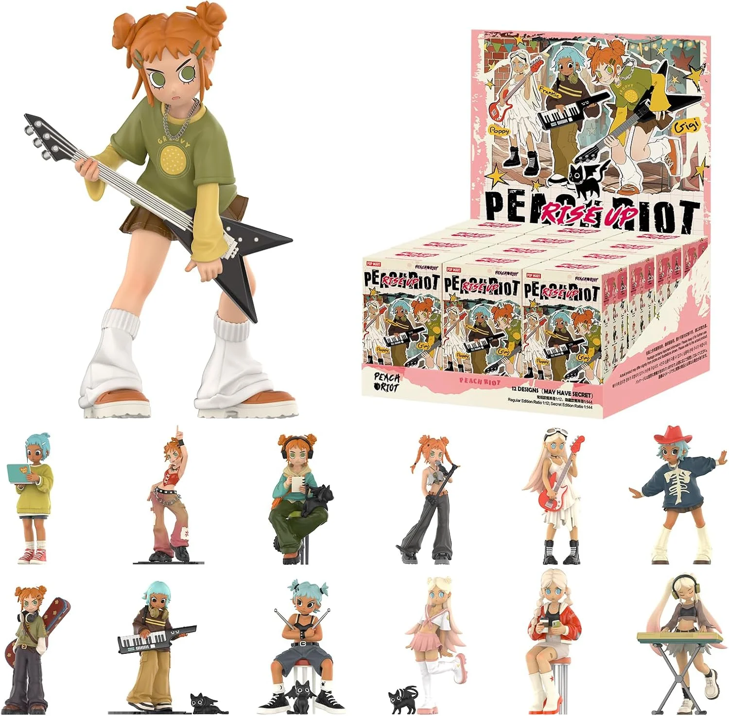 Whole Set, POP MART Peach Riot Rise Up Series Figures, 12PCs Peach Riot Blind Box Figures, Random Design Action Figures Collectible Toys Home Decorations, Holiday Birthday Gifts for Boys and Girls Whole Set, POP MART Peach Riot Rise Up Series Figures, 12PCs Peach Riot Blind Box Figures, Random Design Action Figures Collectible Toys Home Decorations, Holiday Birthday Gifts for Boys and Girls