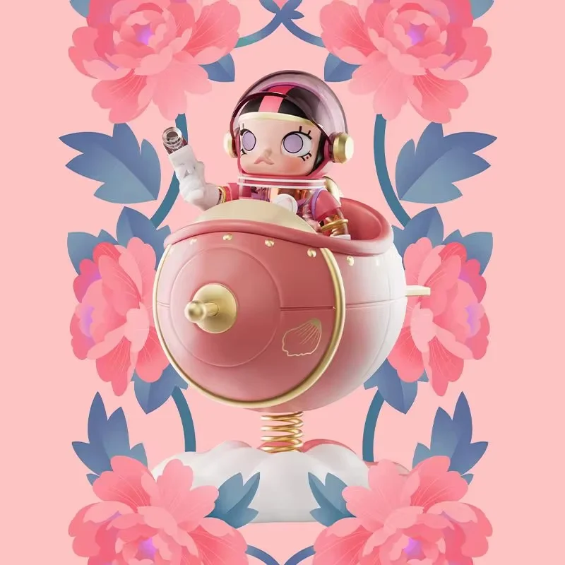 POP MART MEGA SPACE MOLLY 100% BLOOMING PEONY FIGURE TOY DESIGN DOLL GIFT HOT CUTE