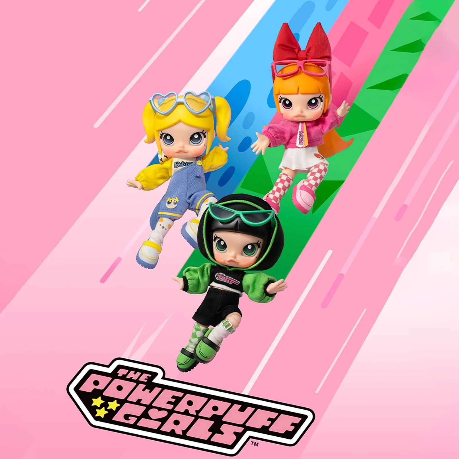 Whole Set, POP MART Molly × The Powerpuff Girls Series Action Figure, 5.12 inches Height, Toys for Modern Home Decor, Collectible Toy Set for Desk Accessories