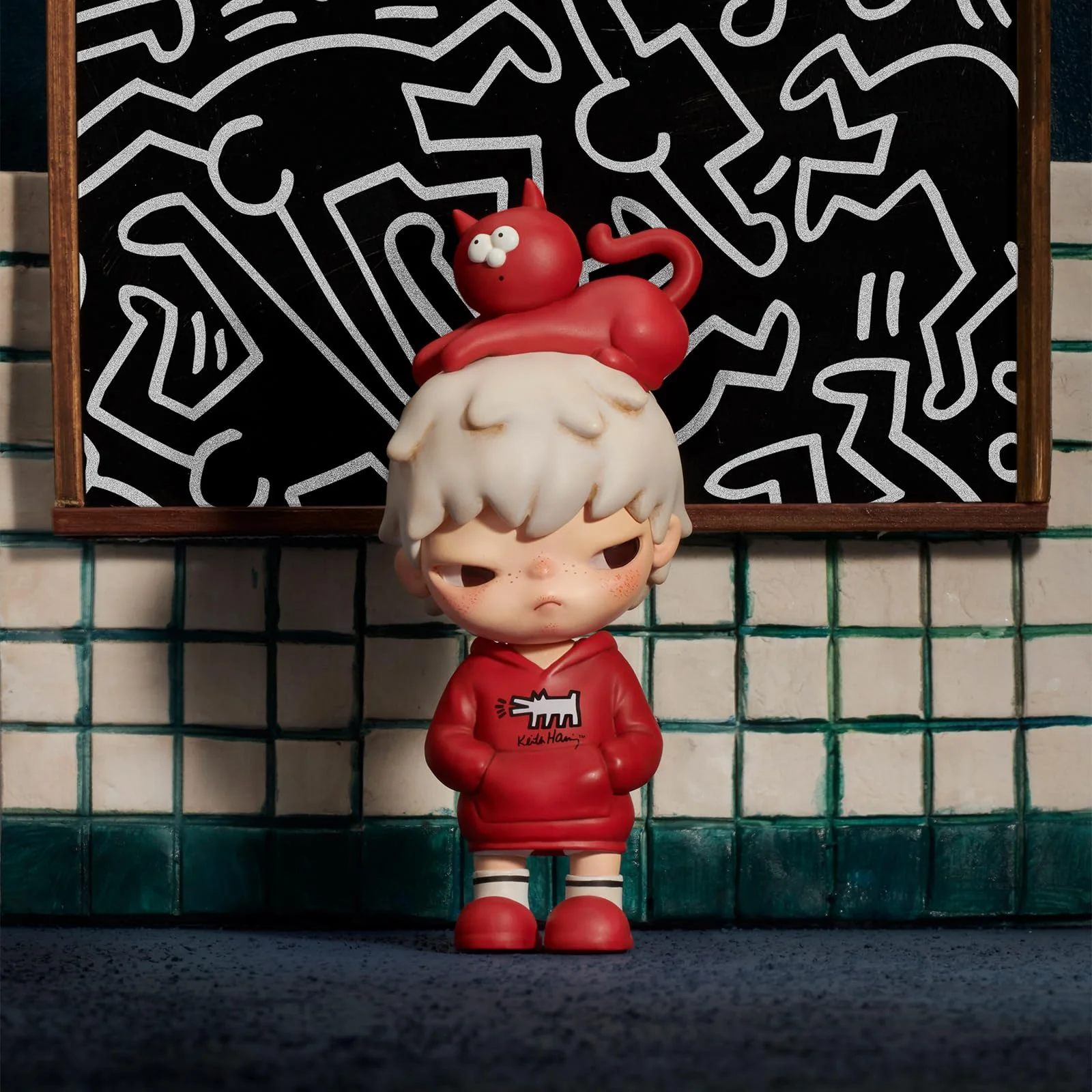 POP MART Hirono x Keith Haring Figure, 3.93 inches Height, Toys for Modern Home Decor, Collectible Toy Set for Desk Accessories, 1PC POP MART Hirono x Keith Haring Figure, 3.93 inches Height, Toys for Modern Home Decor, Collectible Toy Set for Desk Accessories, 1PC