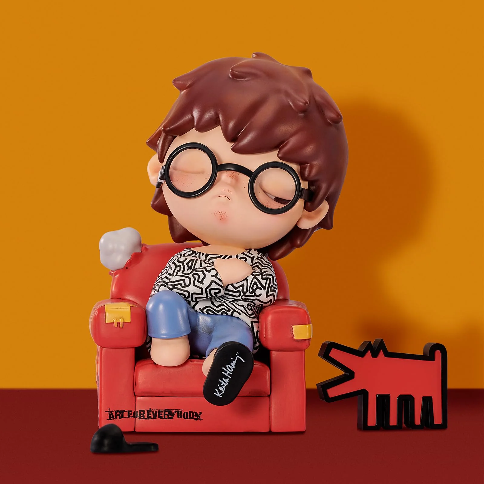 POP MART Hirono x Keith Haring Figurine, 5.91 inches Height, Toys for Modern Home Decor, Collectible Toy Set for Desk Accessories, 1PC POP MART Hirono x Keith Haring Figurine, 5.91 inches Height, Toys for Modern Home Decor, Collectible Toy Set for Desk Accessories, 1PC